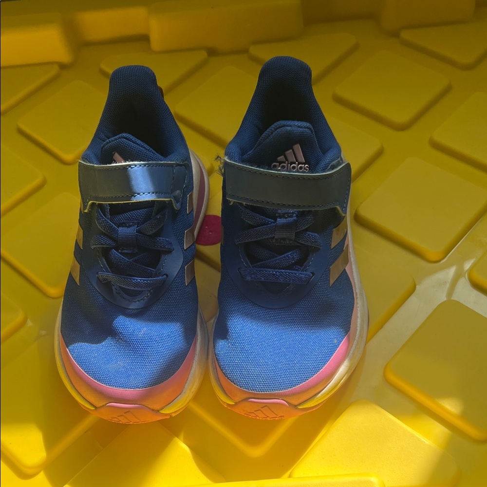 adidas Kids Blue and Pink Velcro Sneakers